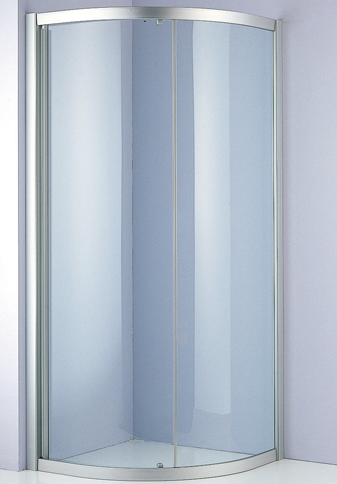 מקלחון חצי עגול - זכוכית שקופה 87-91 ס"מ