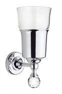 כוס זכוכית קריסטל שקופה בשילוב עיטור סברובסקי למברשות שיניים