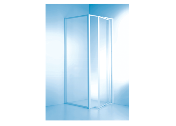 מקלחון חזית דלת (PIVOT) זכוכית שקופה - 86.5-92.5 ס"מ